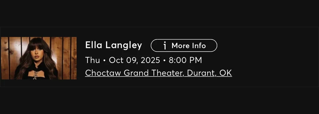 Ella Langley at Choctaw Casino & Resort
